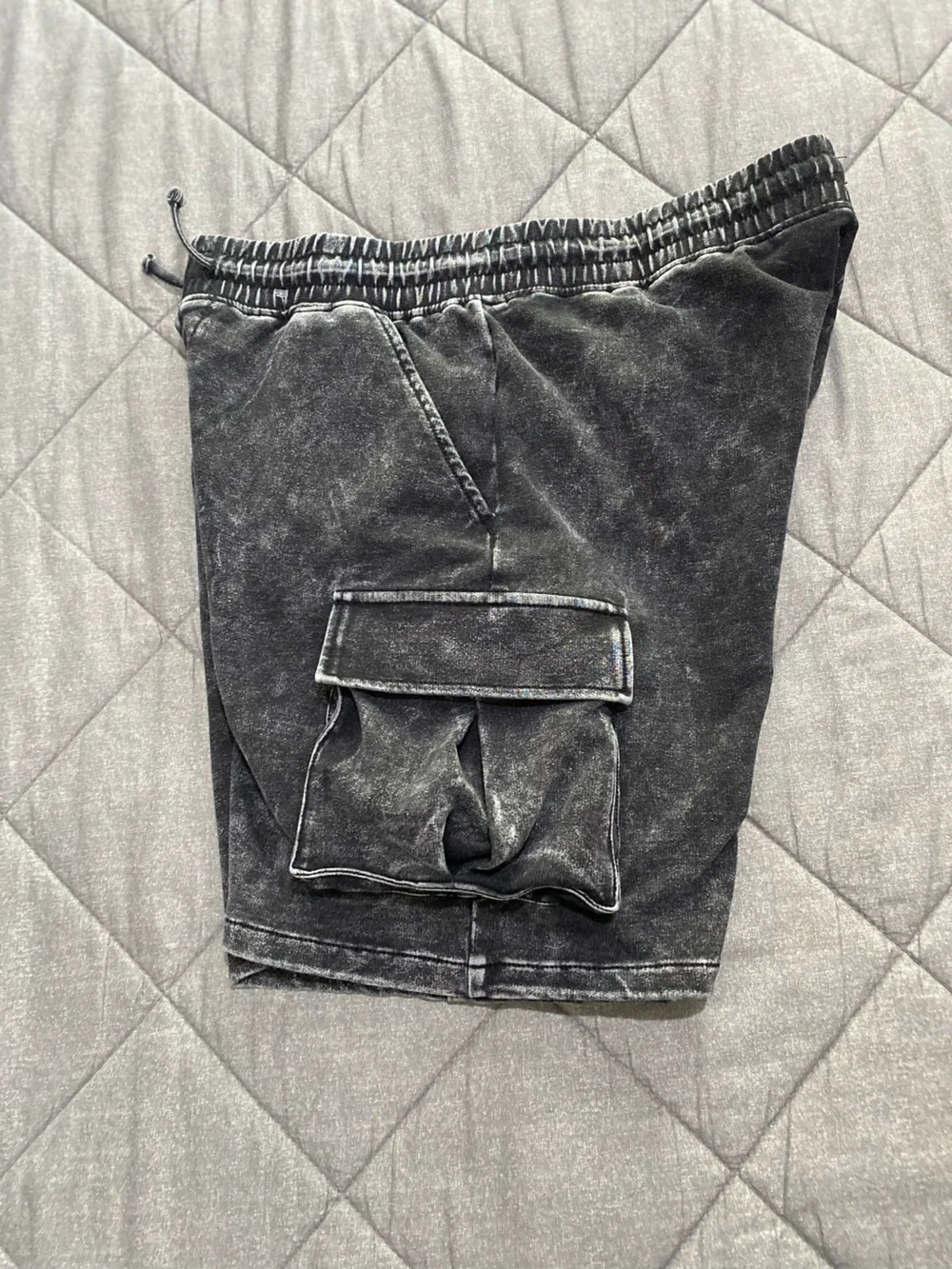 wonder nation Black Washed Cargo Shorts